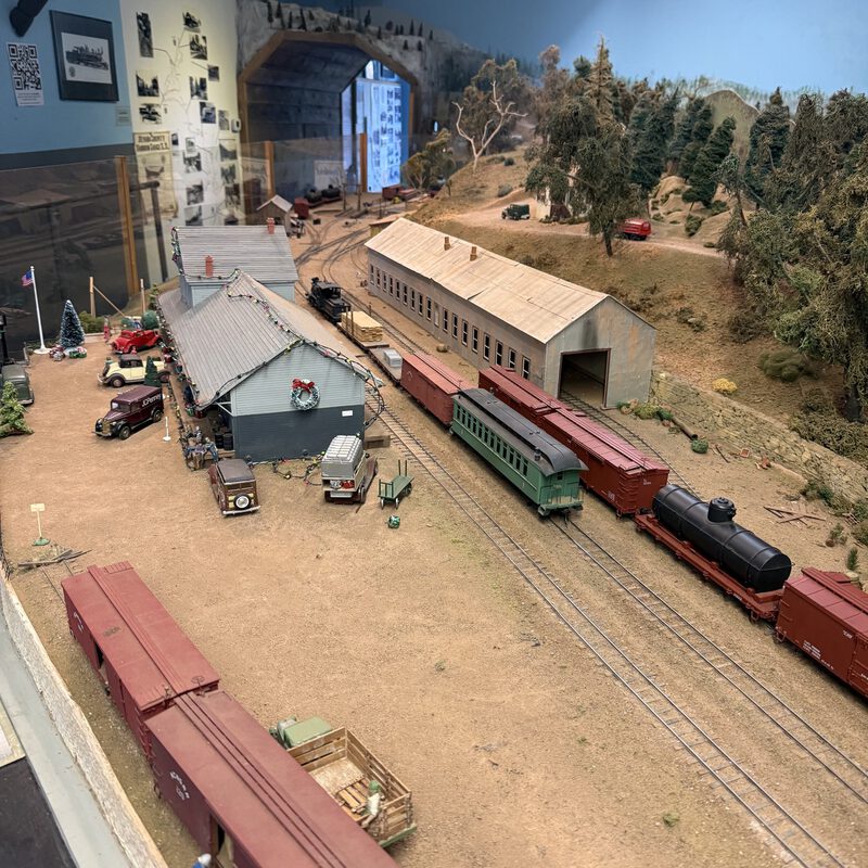 Grass Valley yard and engine house during the Christmas season